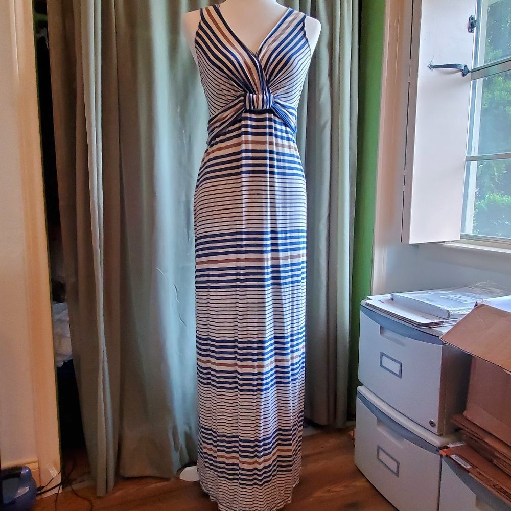 Studio M Striped Sleeveless Dress Maxi Size Small